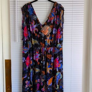 New Iman paisley floral vneck maxi dress